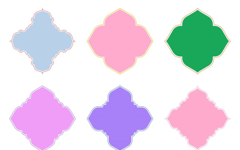 Islamic Emblem Design Glyph med kontur Set 6 - 15