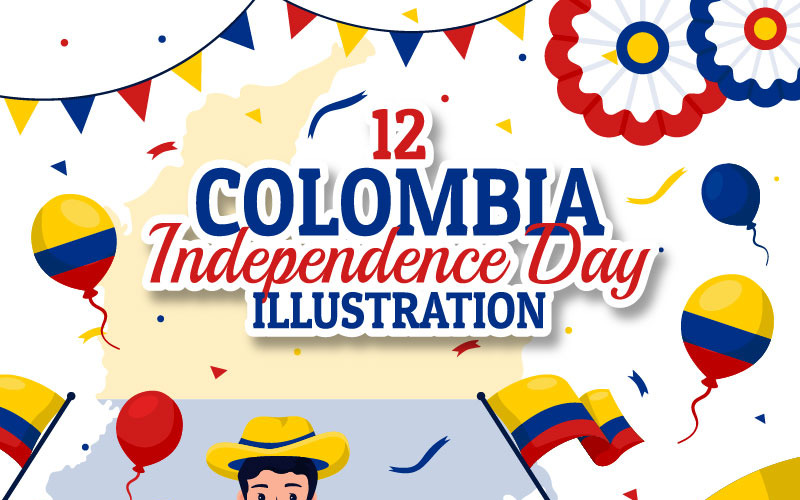 12 Illustration du Jour de l'Indépendance de la Colombie