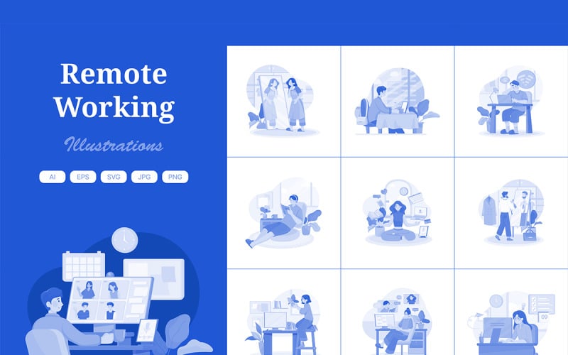 M508_ Remote Working Illustration Pack 4