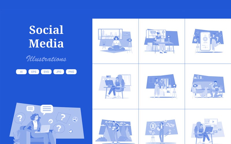 M537_ Pakiet ilustracji do mediów społecznościowych 3