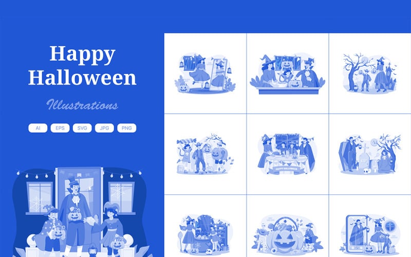M548_ Paquete de ilustraciones de Halloween 2