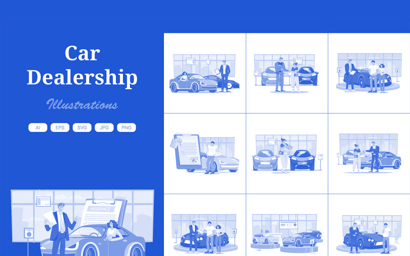 M555_ Paquete de ilustraciones de concesionario de automóviles 3