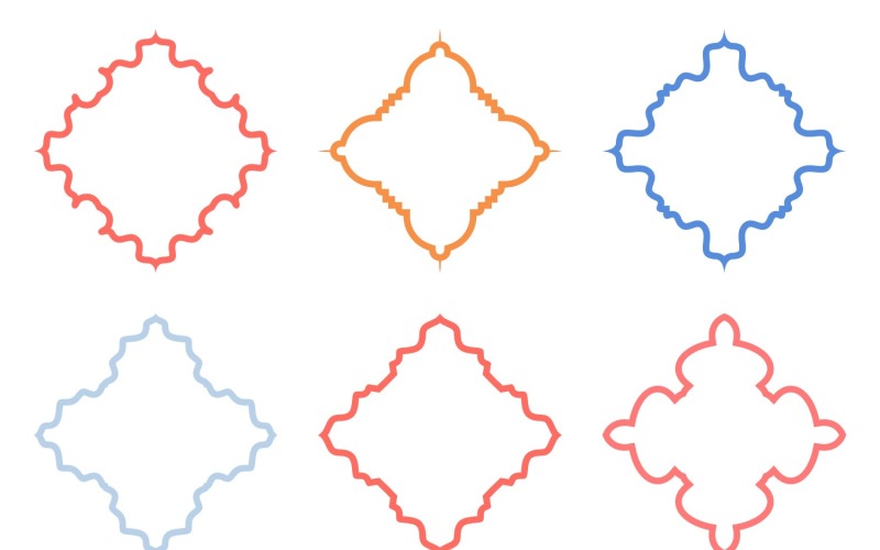 Diseño de emblema islámico Conjunto de líneas en negrita 6 - 11