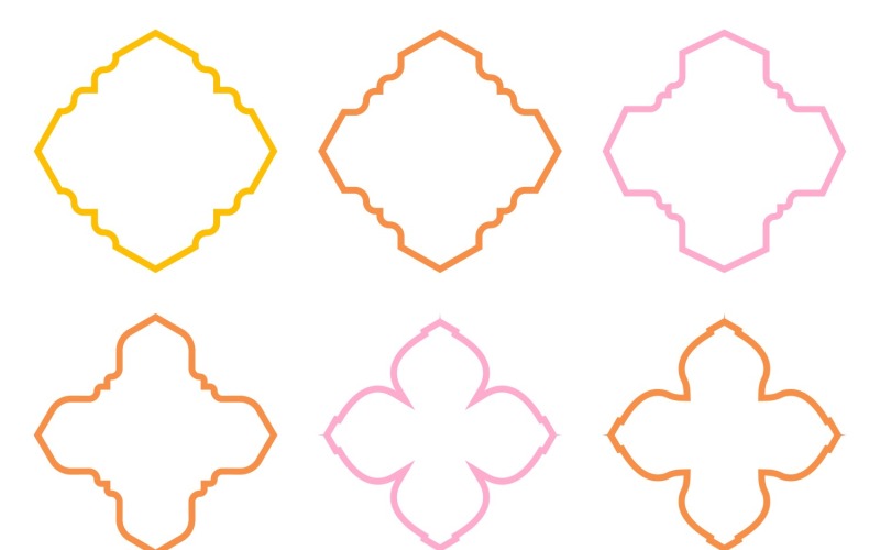 Diseño de emblema islámico Conjunto de líneas en negrita 6 - 23