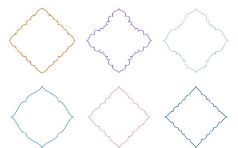 Set di linee sottili con design emblema islamico 6 - 14