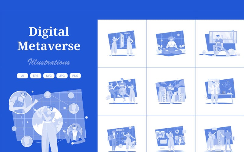 M504_ Digital Metaverse Illustration Pack 4