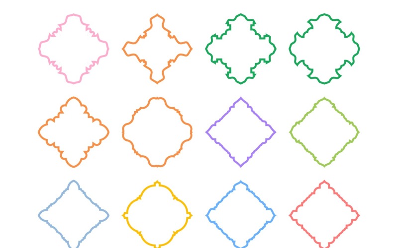 Set di linee in grassetto con design emblema islamico 12 - 12