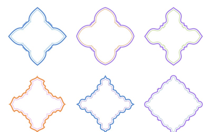 Set di linee doppie con disegno dell'emblema islamico 6 - 16