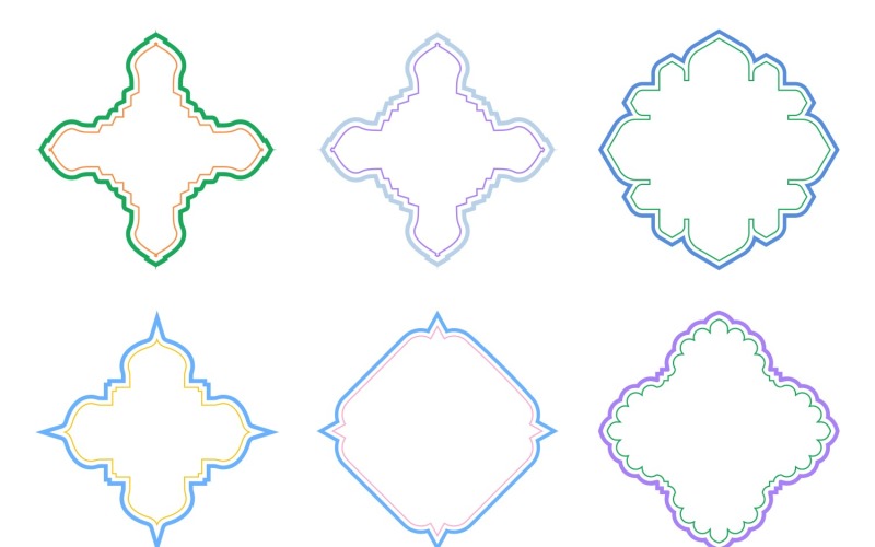 Islamisches Emblem-Design mit Doppellinien, Set 6 – 31