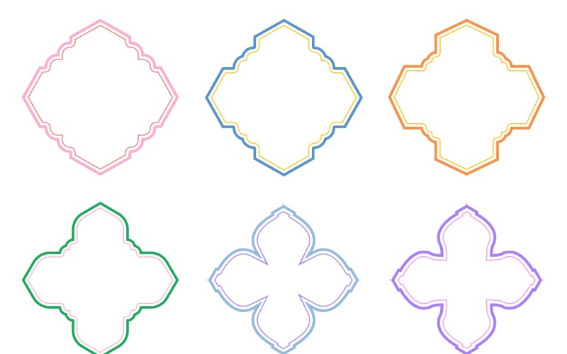 Islamic Emblem Design dubbla linjer Set 6 - 23