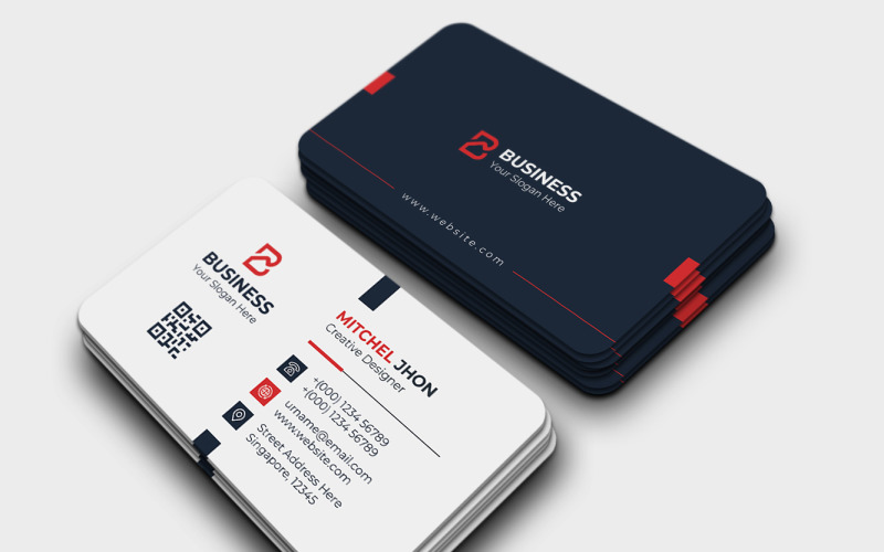 Corporate Business Card 21 #409696 - TemplateMonster