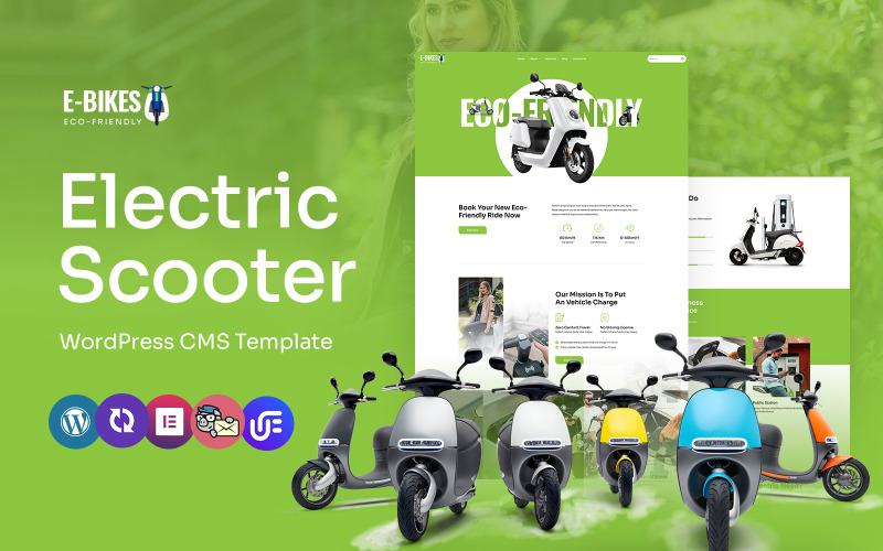 E-Bike - Elektromos jármű és töltőállomás többcélú WordPress Elementor téma