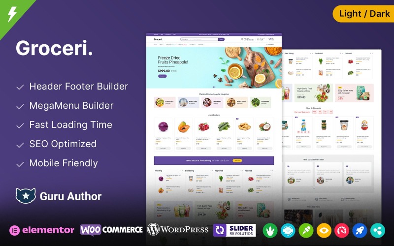 Groceri - Mercearia Frutas e Vegetais Elementor WooCommerce Tema