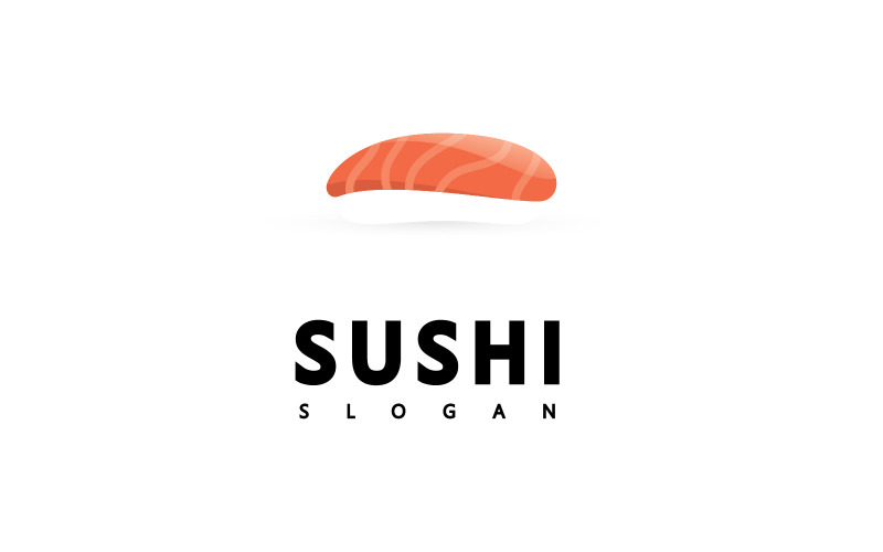 Logotypikon vektorikonbar eller butik, sushi, Onigiri laxrulle, isolerat modernt objekt V2