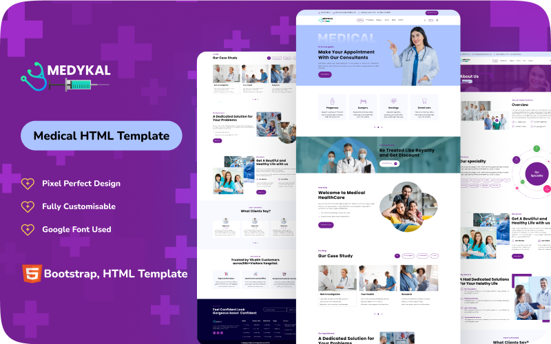 Medykal - Modèle HTML d'amorçage médical