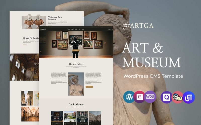 Theartga - galeria sztuki i muzeum Motyw WordPress Elementor