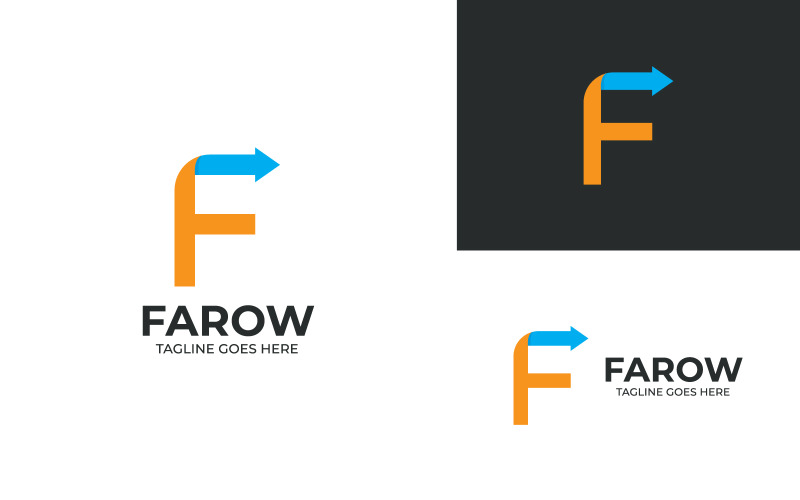 Дизайн шаблона логотипа F со стрелкой