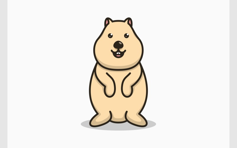 Illustration mignonne de mascotte de dessin animé Quokka