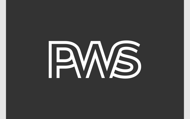 Letter P W S Initials Outline Logo