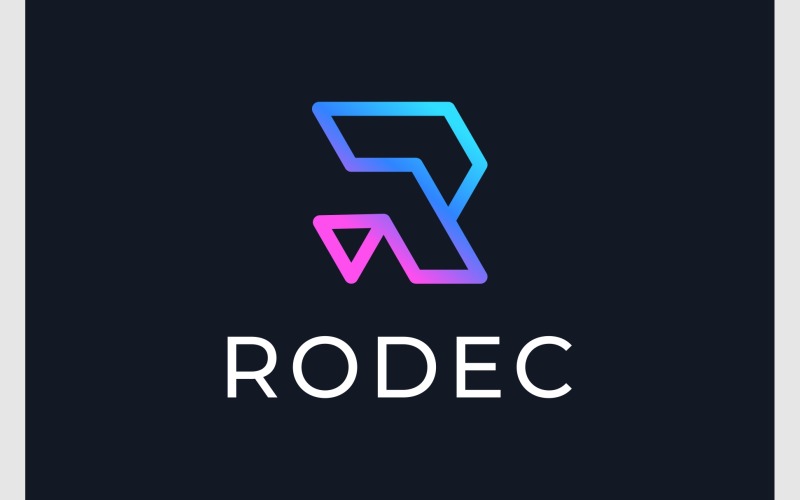 Letter R futuristisch modern logo