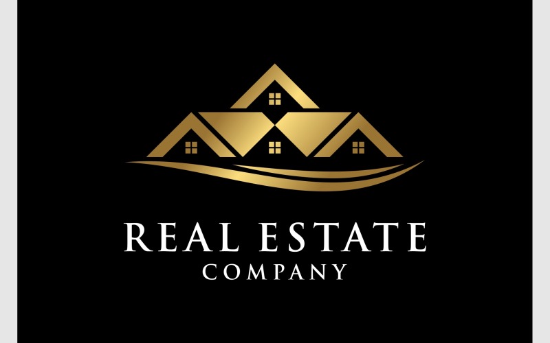 Logo di lusso in oro immobiliare