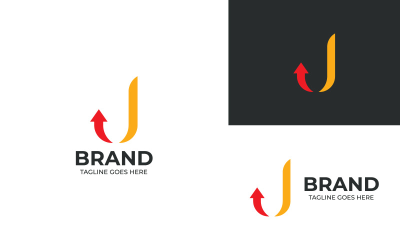 Modèle de conception de logo de flèche J