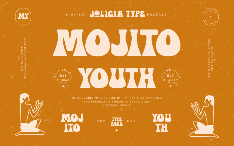 Mojito Ungdom | Vintage Retro teckensnitt