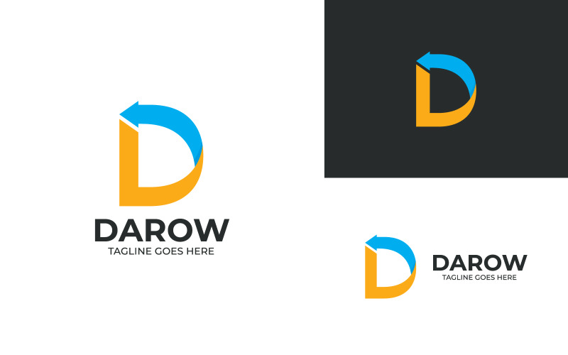 Projekt szablonu logo strzałki D