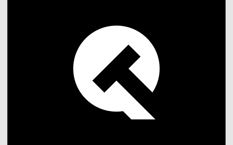 字母 QT 首字母会标徽标