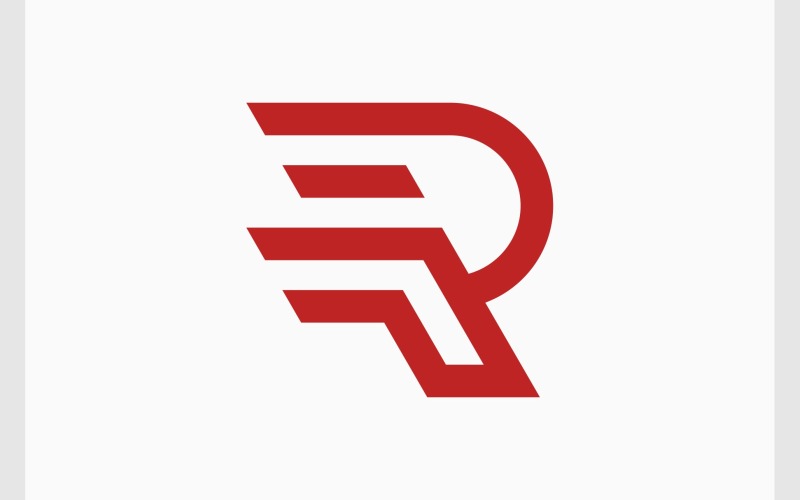 Bokstaven R-rörelse Modern Logotyp