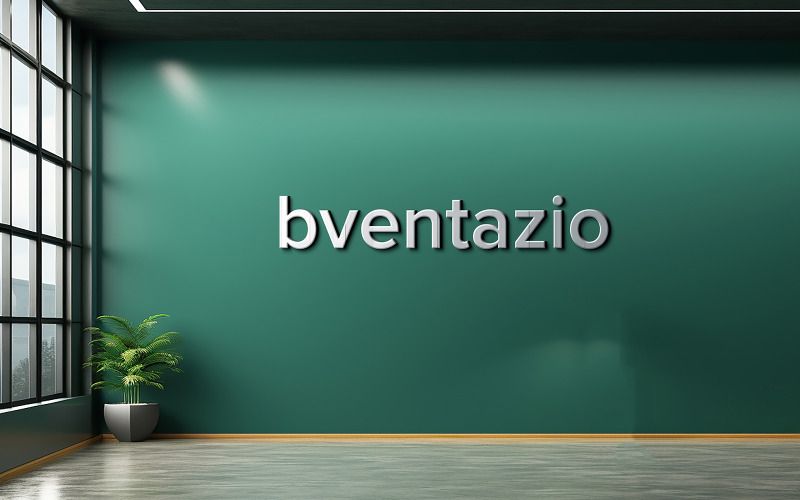 En son ofis duvarı 3d logo maket şablonu