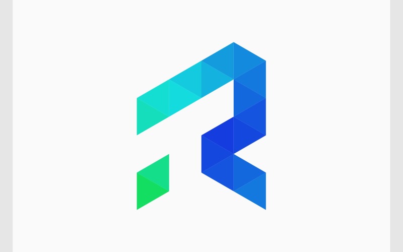 Letter R T Mosaic Triangle Logo