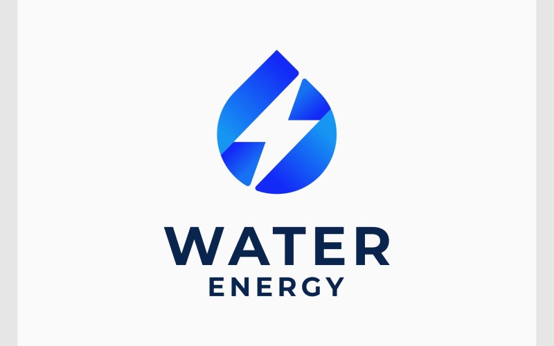Logotipo gradiente moderno de energia hídrica