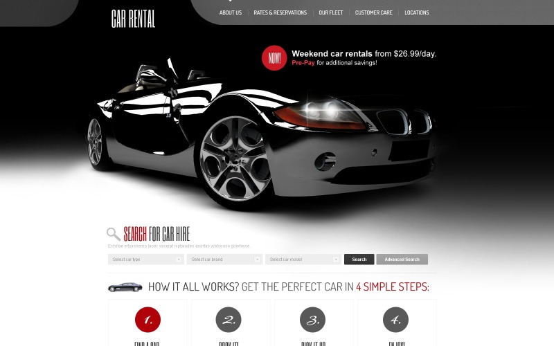 Modèle de site Web de location de voiture