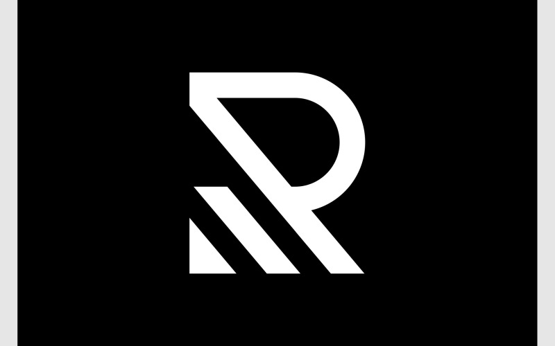 Bokstaven R Geometrisk Monogram Logotyp