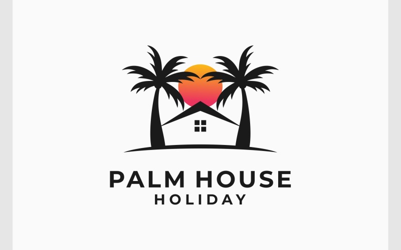 Inicio Resort Palm House Logotipo de vacaciones