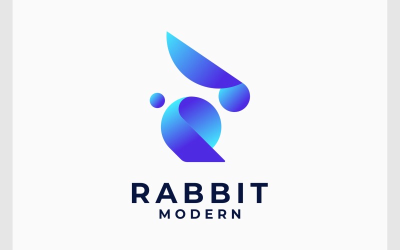 Králík barevné moderní logo