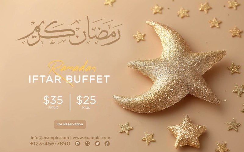 Plantilla de diseño de banner de buffet Iftar de Ramadán 74