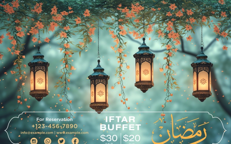 Modello di progettazione banner buffet Ramadan Iftar 168