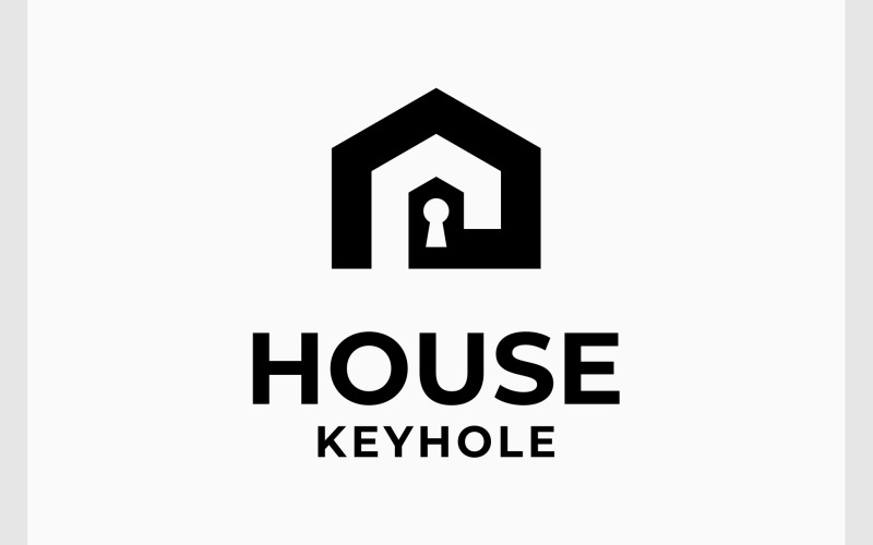 Ház otthoni kulcslyuk zár logója