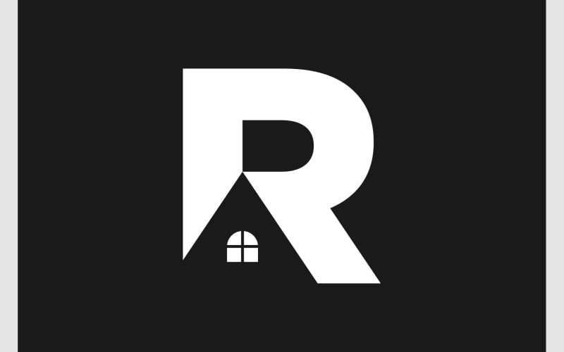 Logotipo Da Casa Da Casa Do Telhado Da Letra R