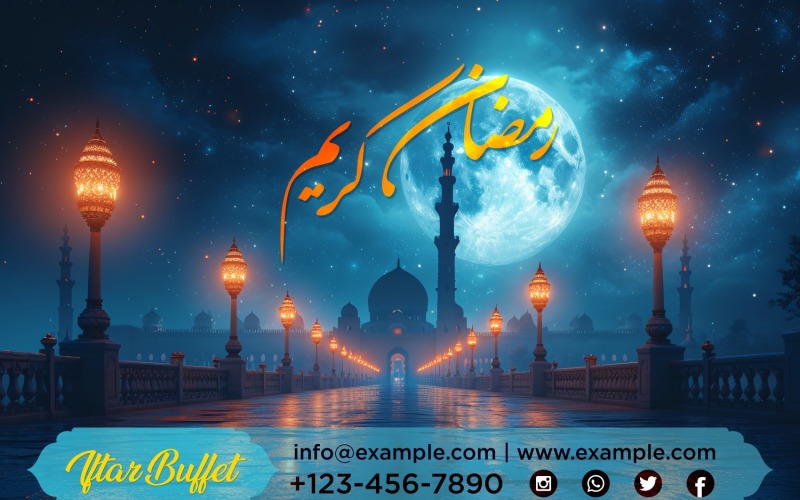 Modèle de conception de bannière de buffet Iftar du Ramadan 176