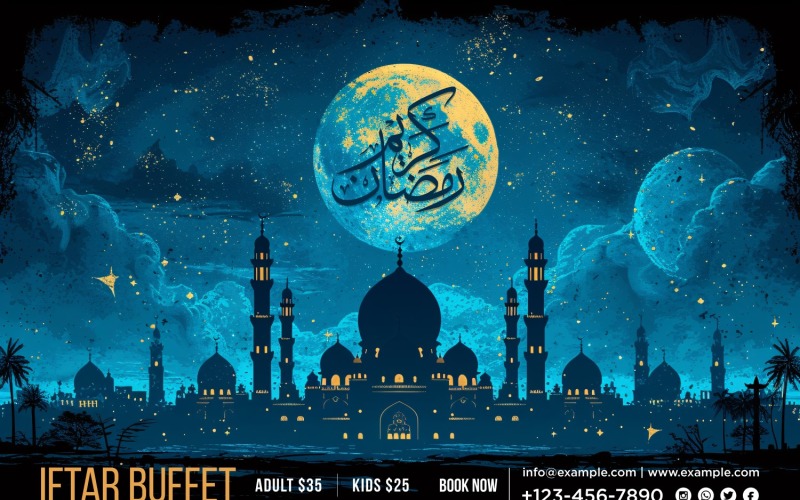 Modèle de conception de bannière de buffet Iftar du Ramadan 187