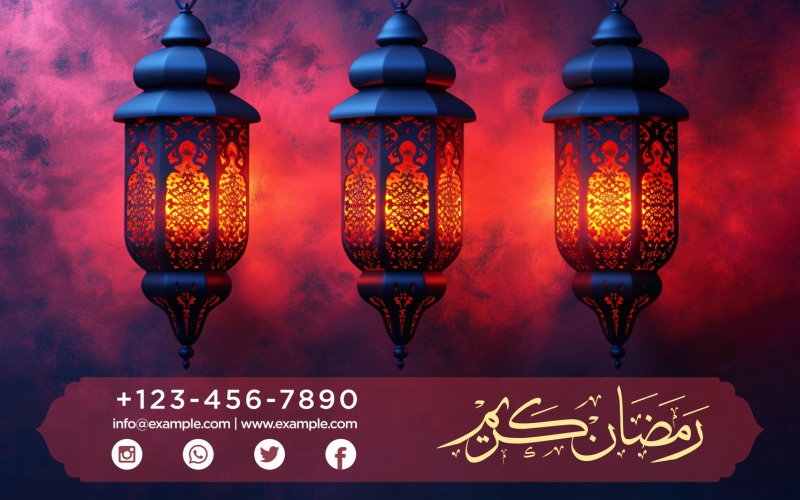 Modèle de conception de bannière Ramadan Kareem 223