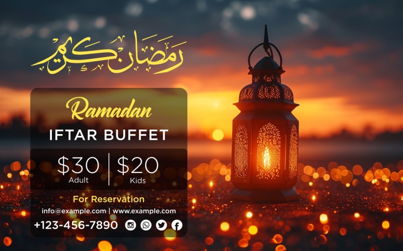 Plantilla de diseño de banner de buffet Iftar de Ramadán 183