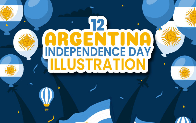 12 Illustrazione del Giorno dell'Indipendenza dell'Argentina
