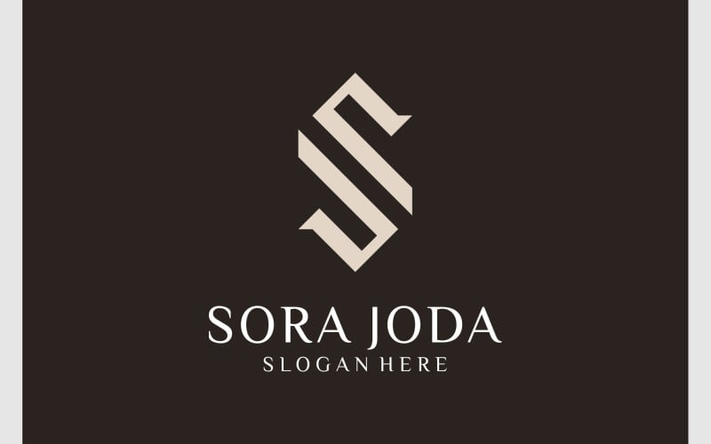 Letra SJ JS Logotipo elegante de lujo