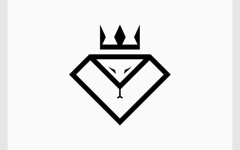Logo de la couronne de serpent avec pierres précieuses en diamant