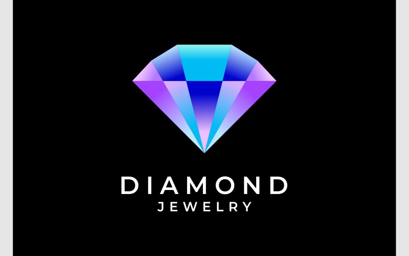 Logo moderno dei gioielli della pietra preziosa del diamante 3D