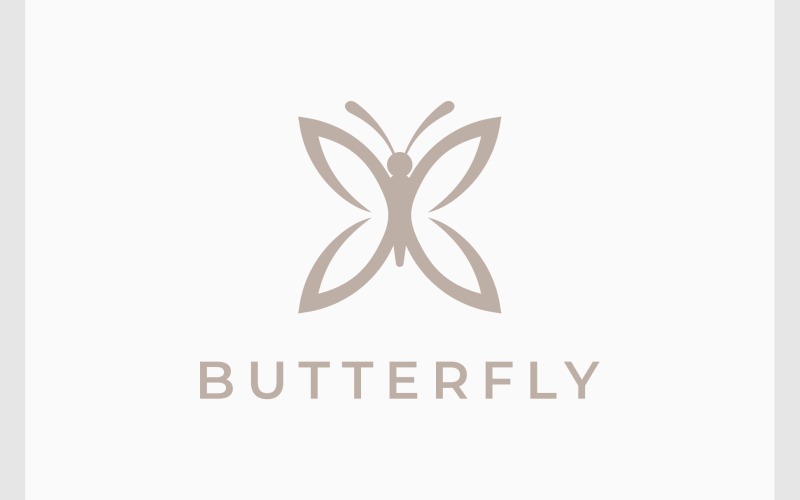 Papillon Insecte Beau Logo